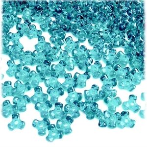 Aqua Blue Clear Tri Beads Jewelry Accessories Making New Beadtopia